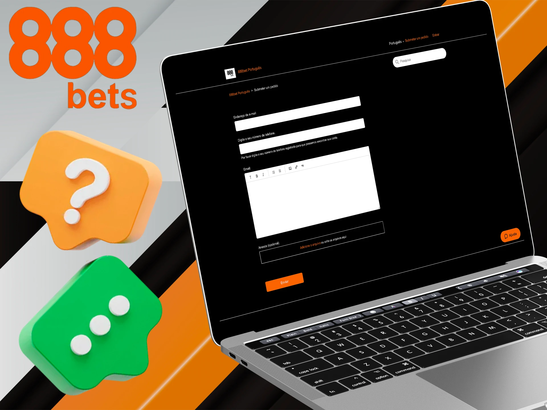 O ApostasOnline recomenda entrar em contato com o suporte do 888bets.