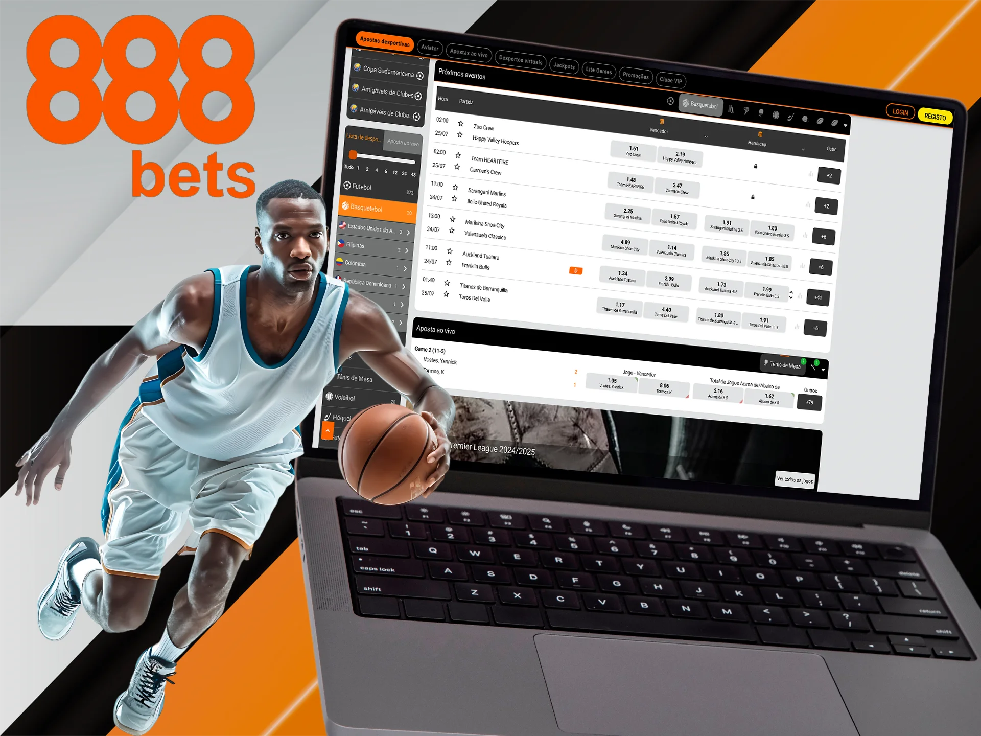 Aposte nos seus times de basquete favoritos com a ApostasOnline na 888bets.