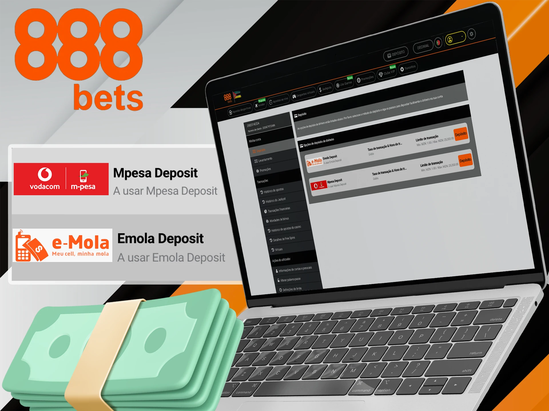 Confira os métodos de pagamento no 888bets do ApostasOnline.