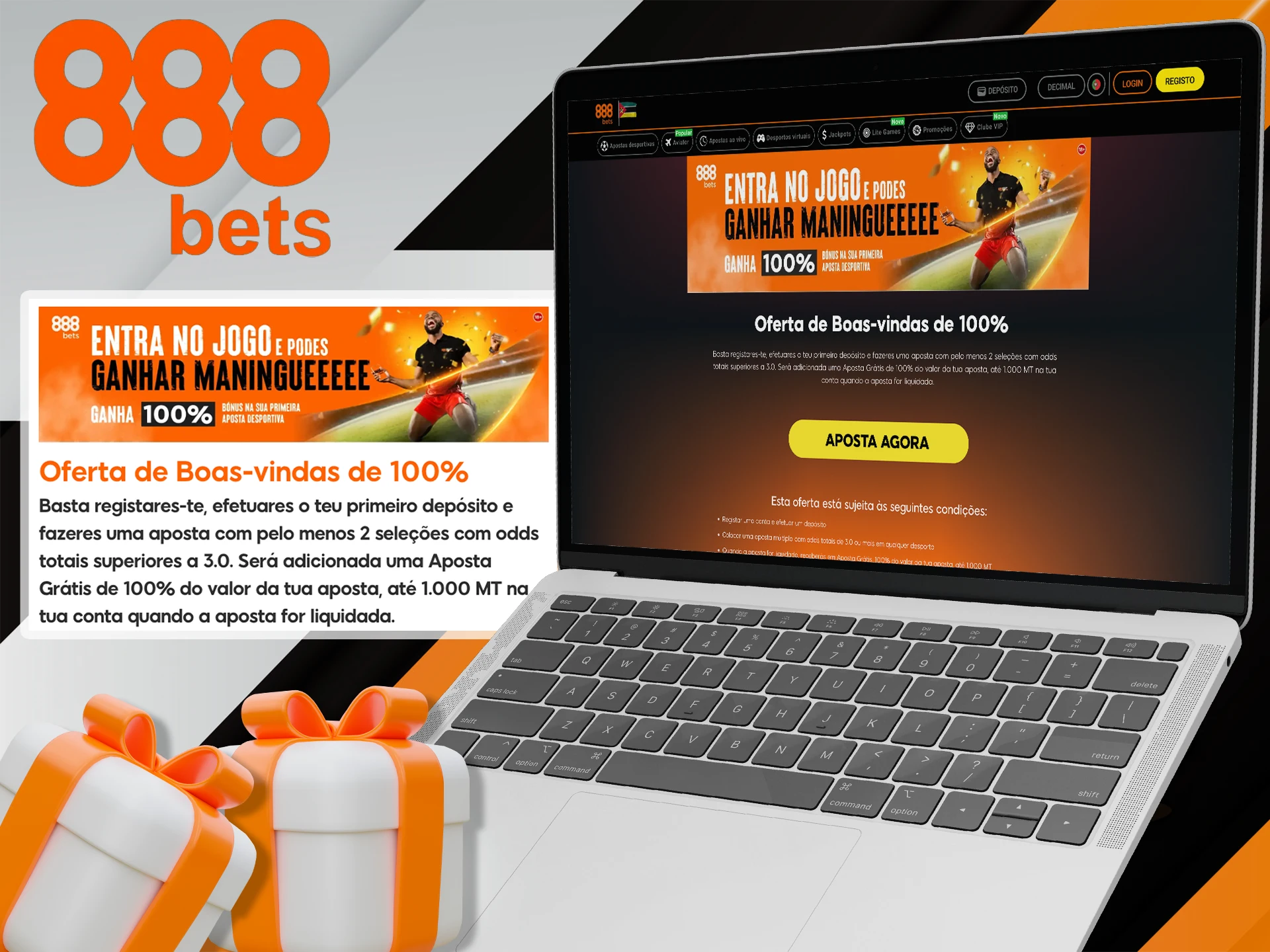 Um bônus de boas-vindas espera por você no 888bets com o ApostasOnline.