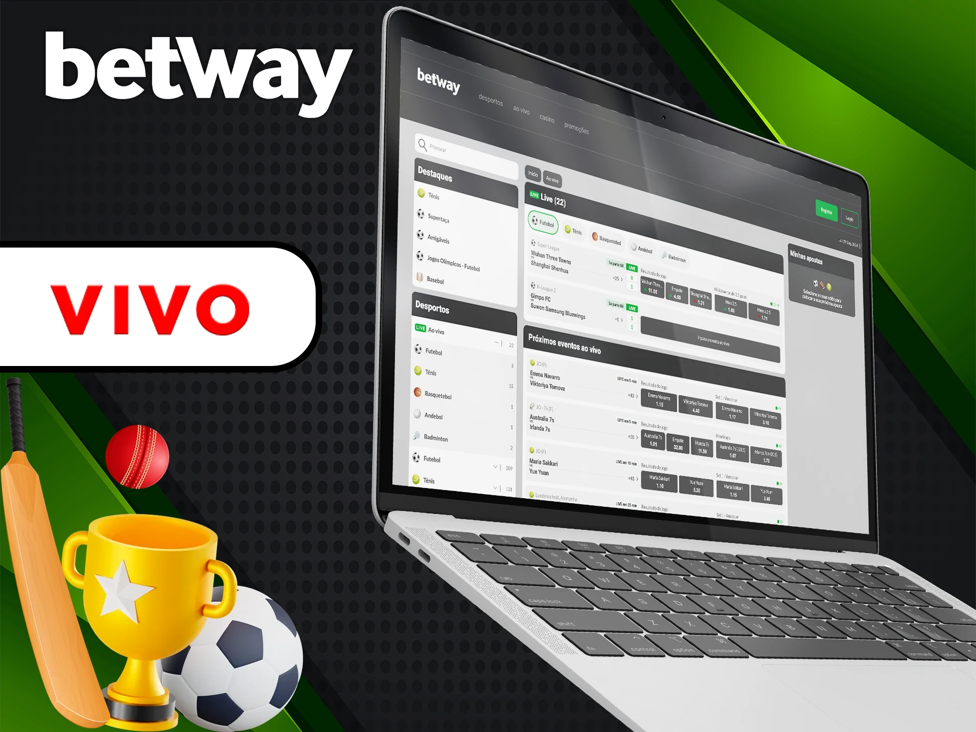 Faça previsões esportivas ao vivo com a Betway.