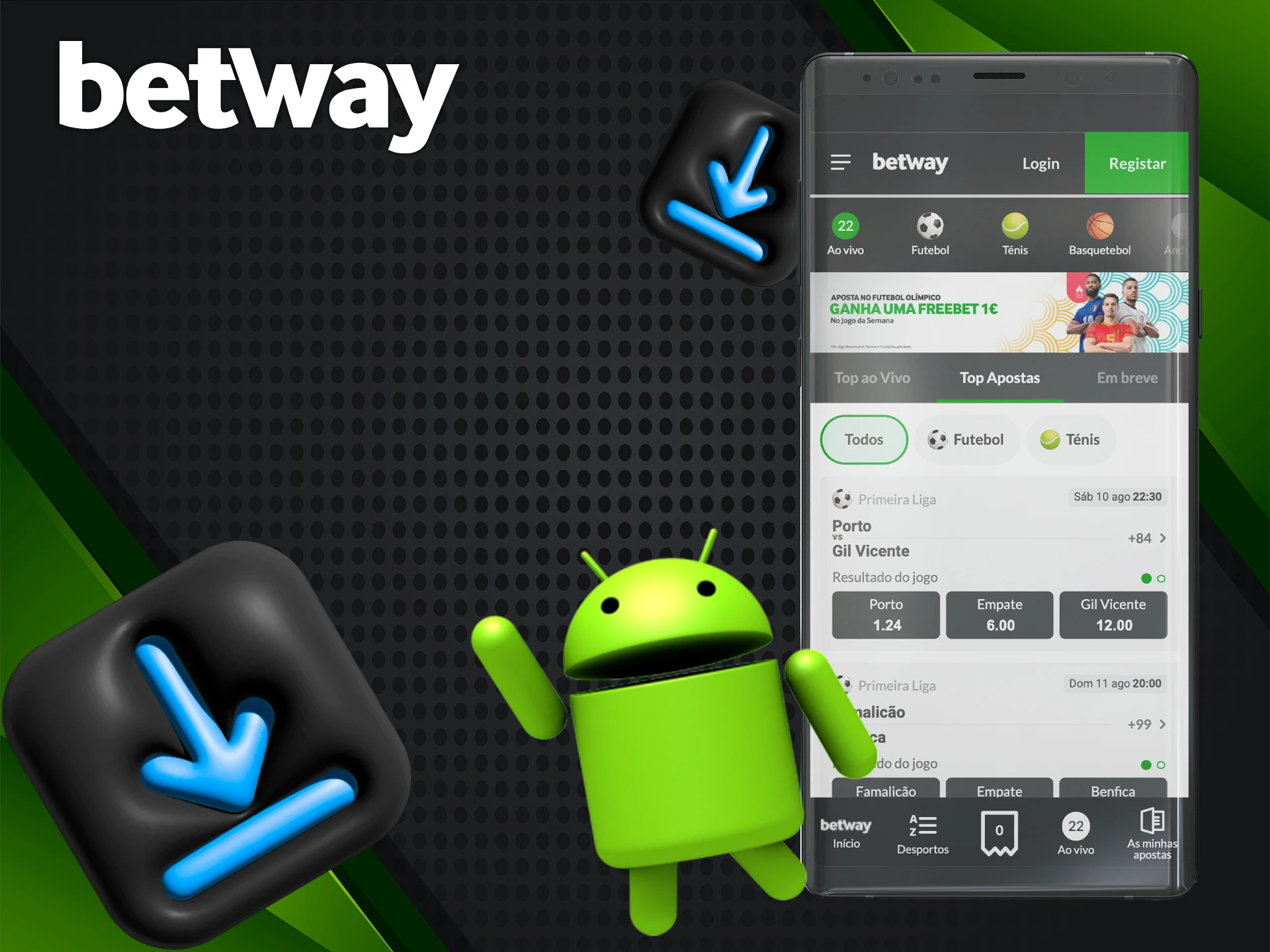 Instale e jogue Betway em seu dispositivo Android.