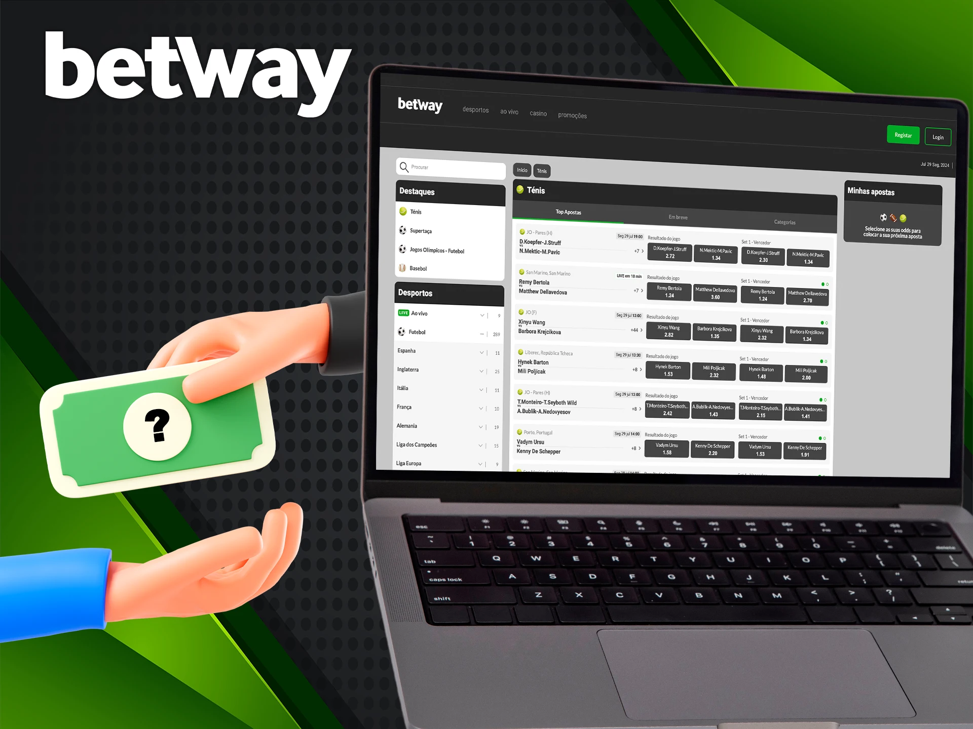 Familiarize-se com a forma de retirar seus ganhos na Betway.