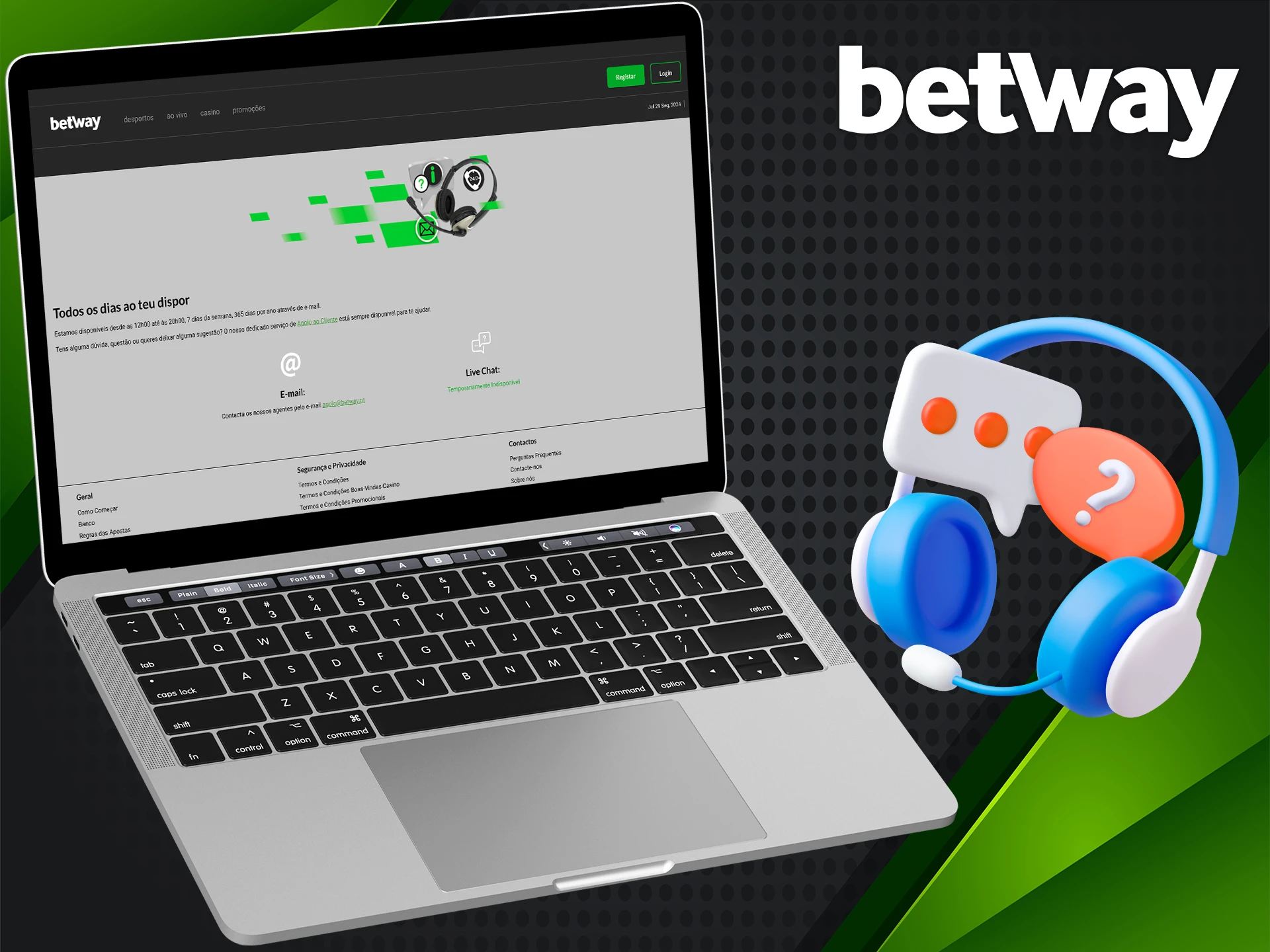 Saiba mais sobre o suporte ao cliente na Betway.