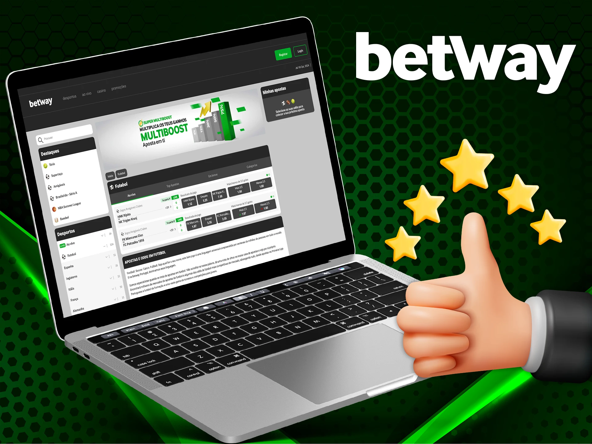 Veja como o Betway é avaliado pela equipa do ApostasOnline.