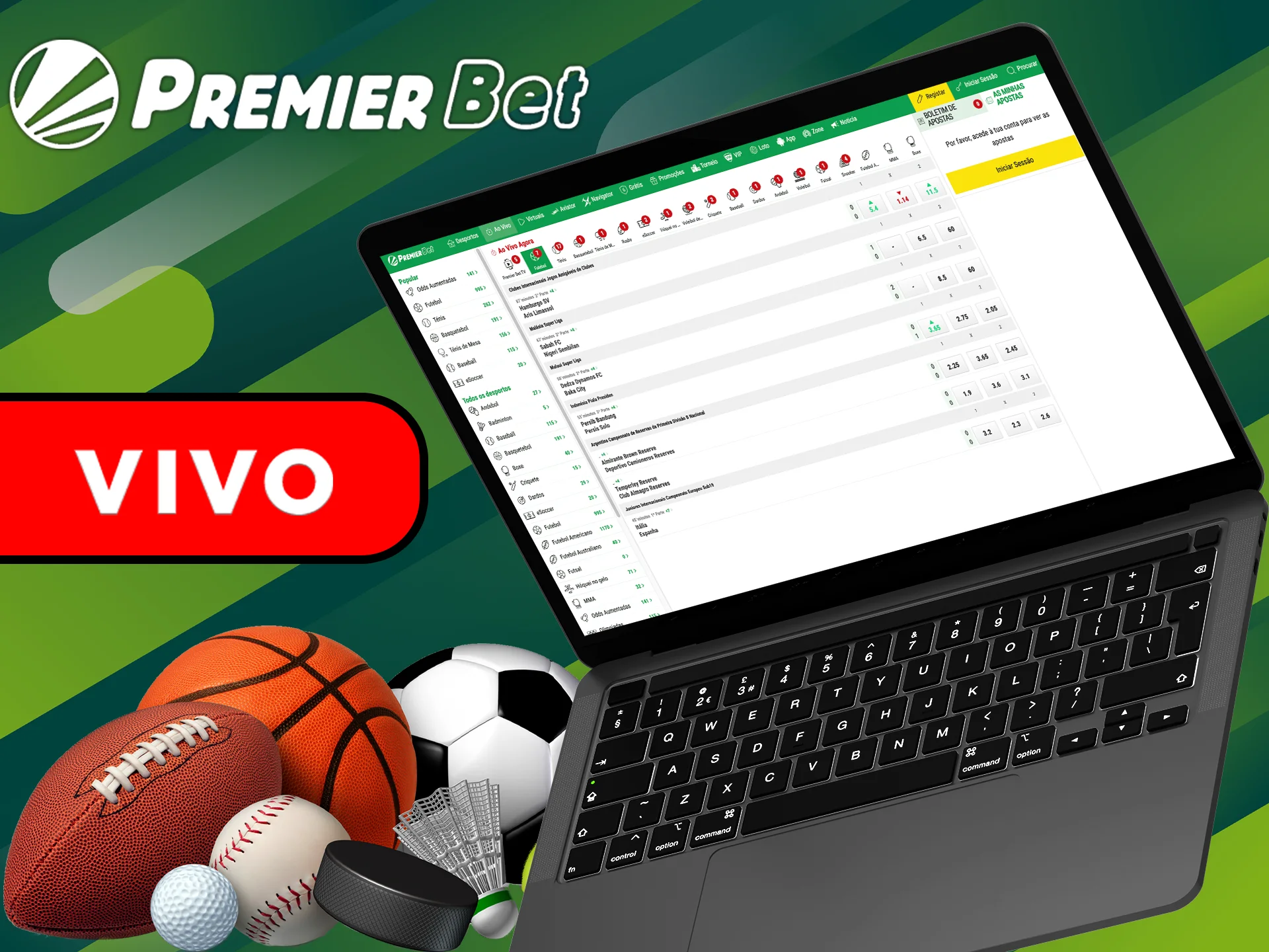 Faça suas apostas esportivas ao vivo na Premier Bet.