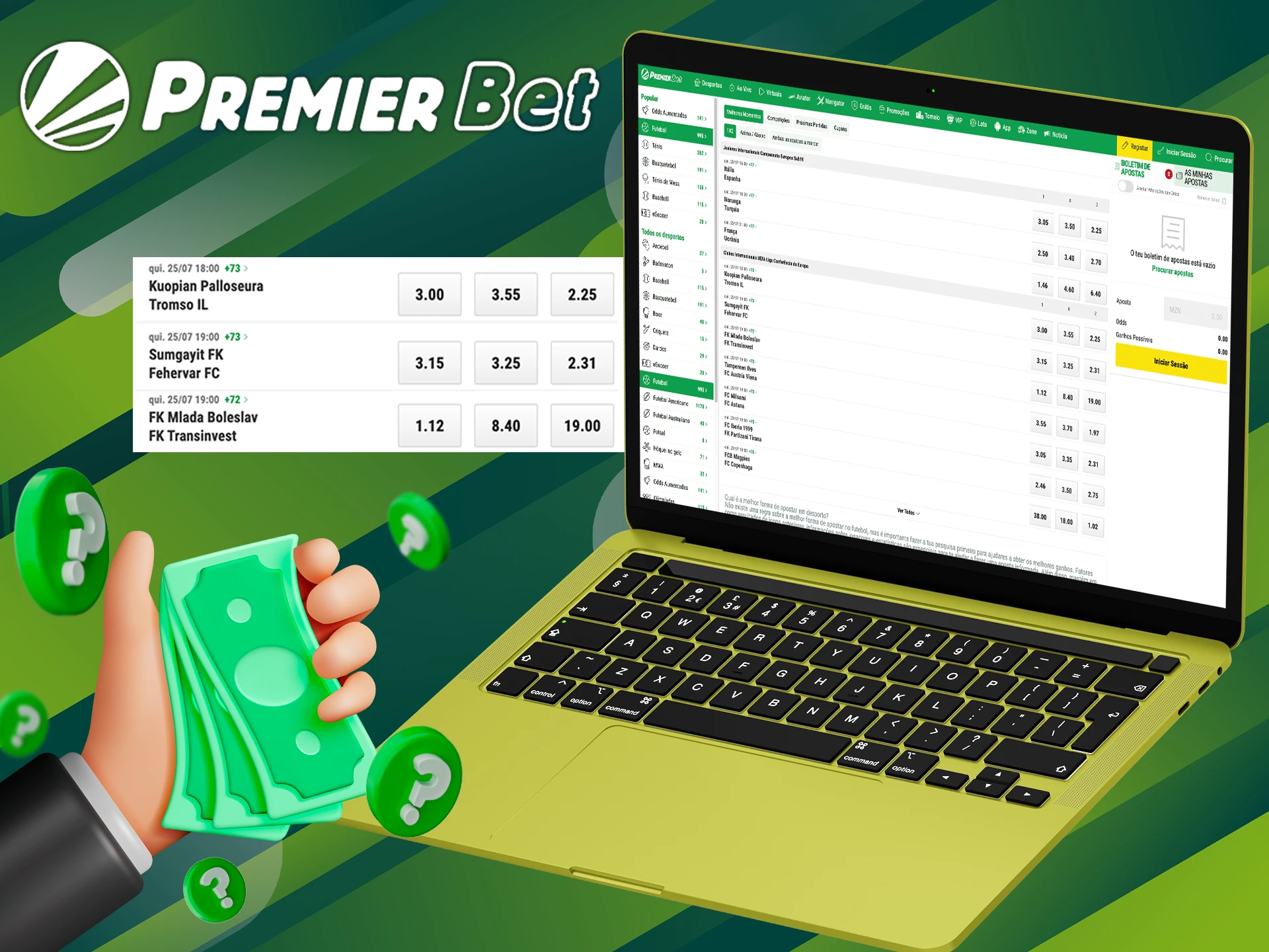 Descubra como fazer um depósito na PremierBet do ApostasOnline.