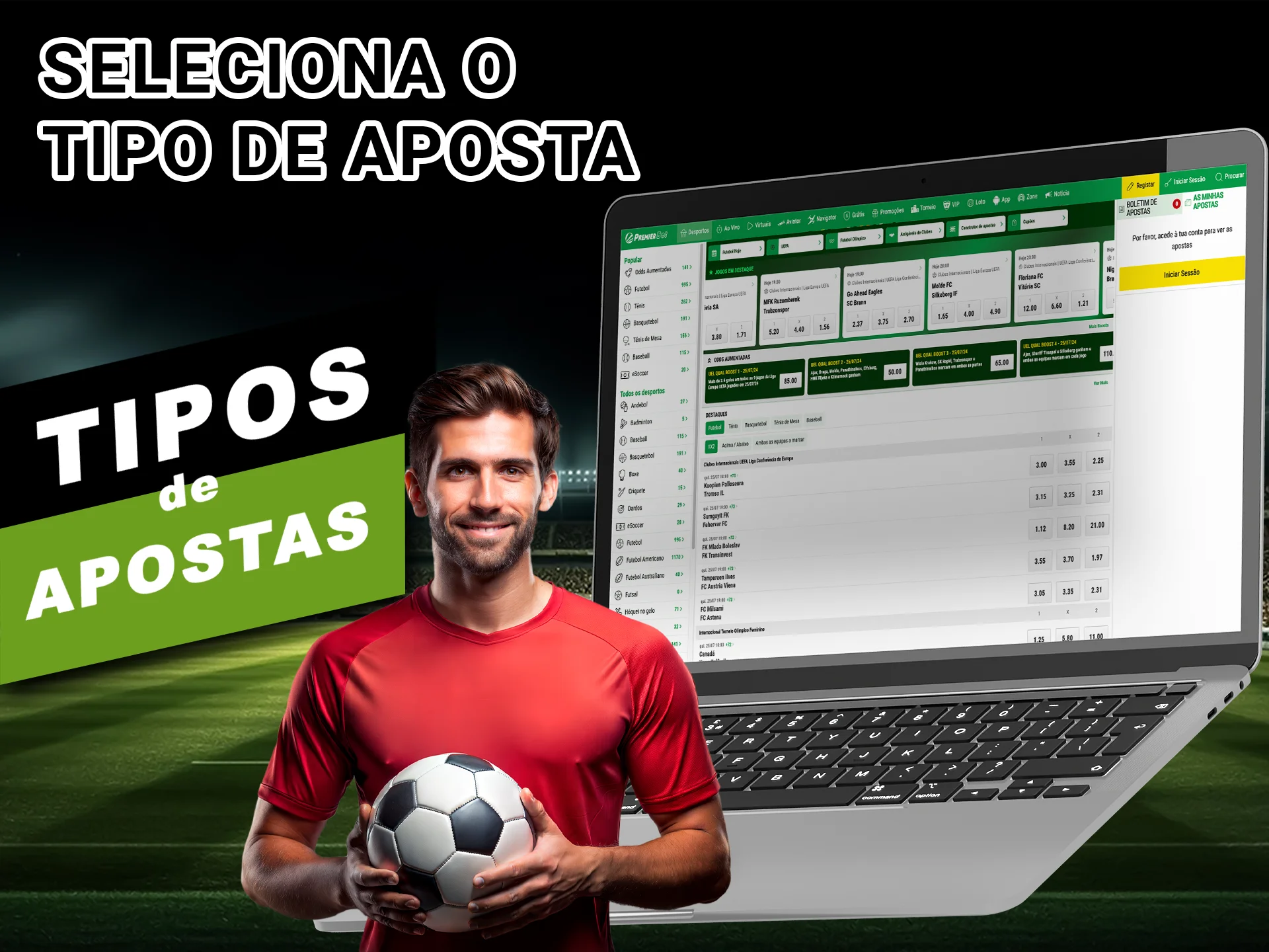 Explore os tipos de apostas das casas de apostas em destaque no ApostasOnline.