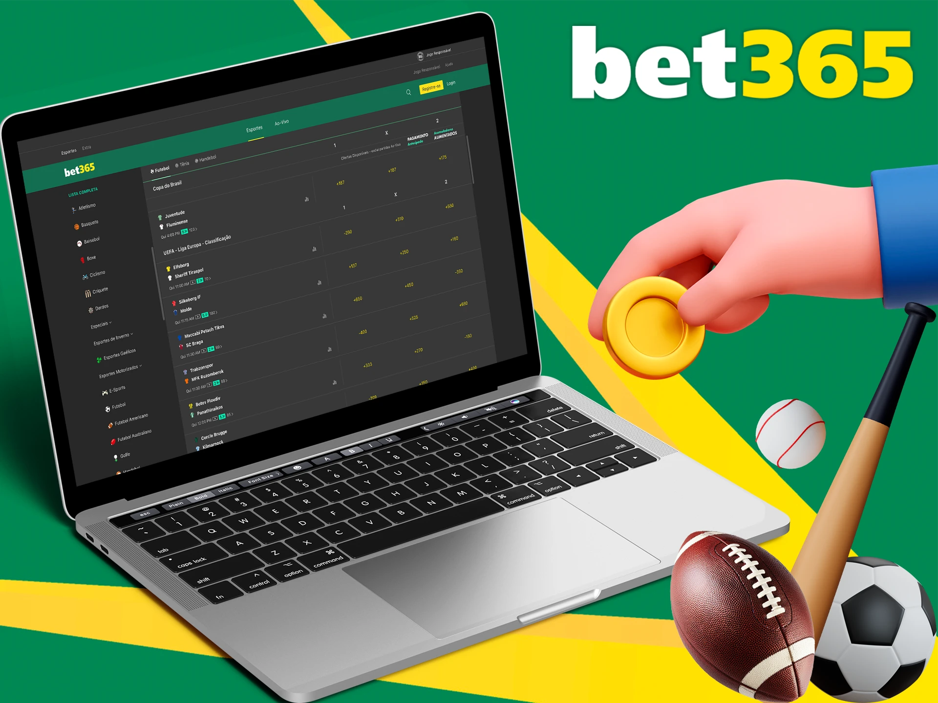 Saiba como apostar em esportes na Bet365.