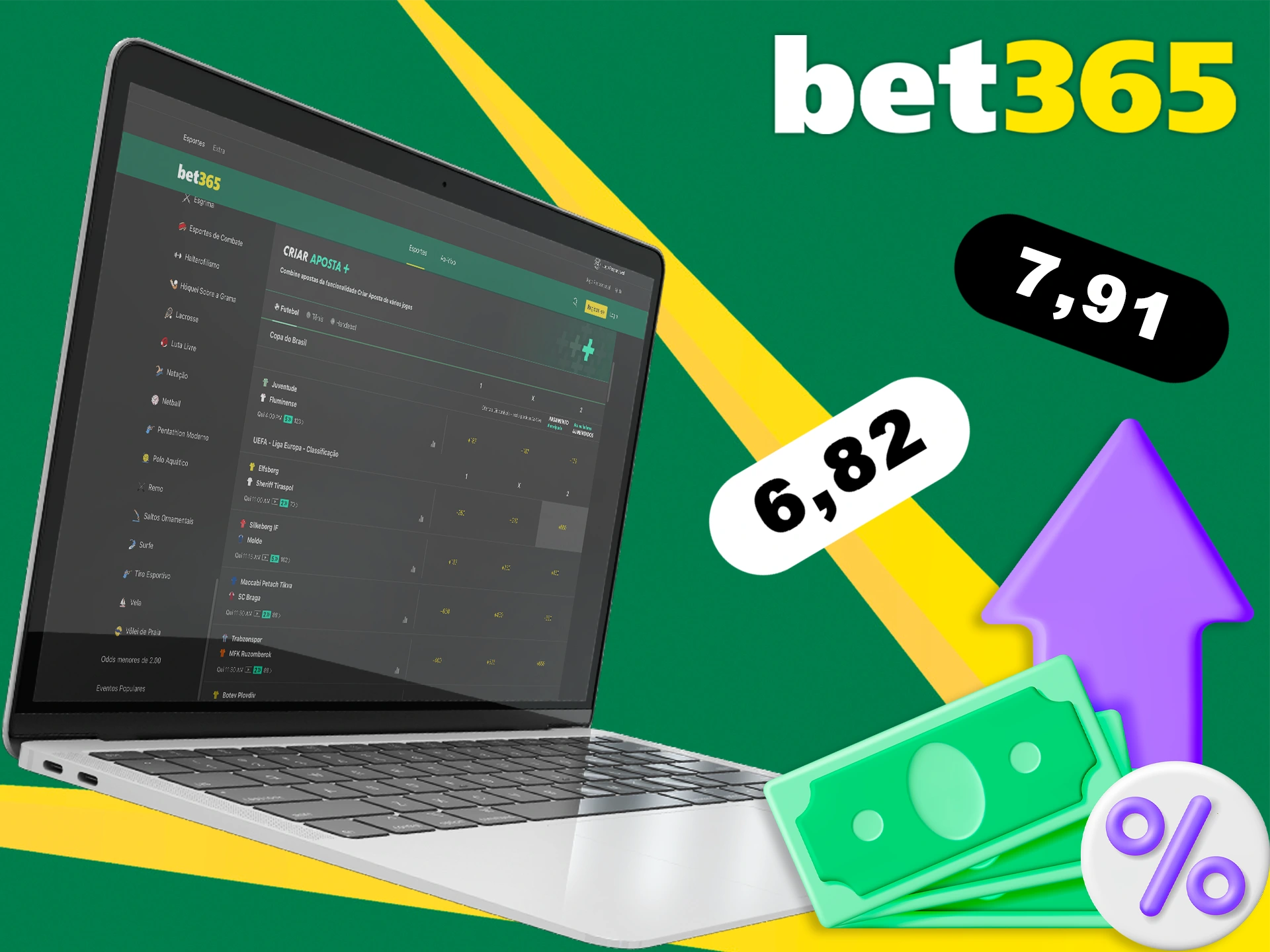 Obtenha ótimas probabilidades em apostas esportivas na Bet365.