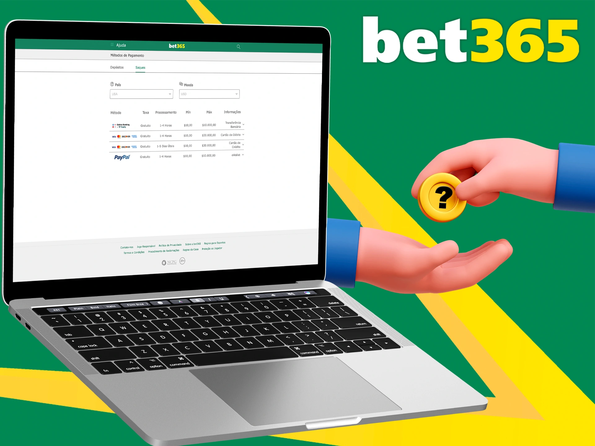 Saiba como fazer um saque da Bet365.