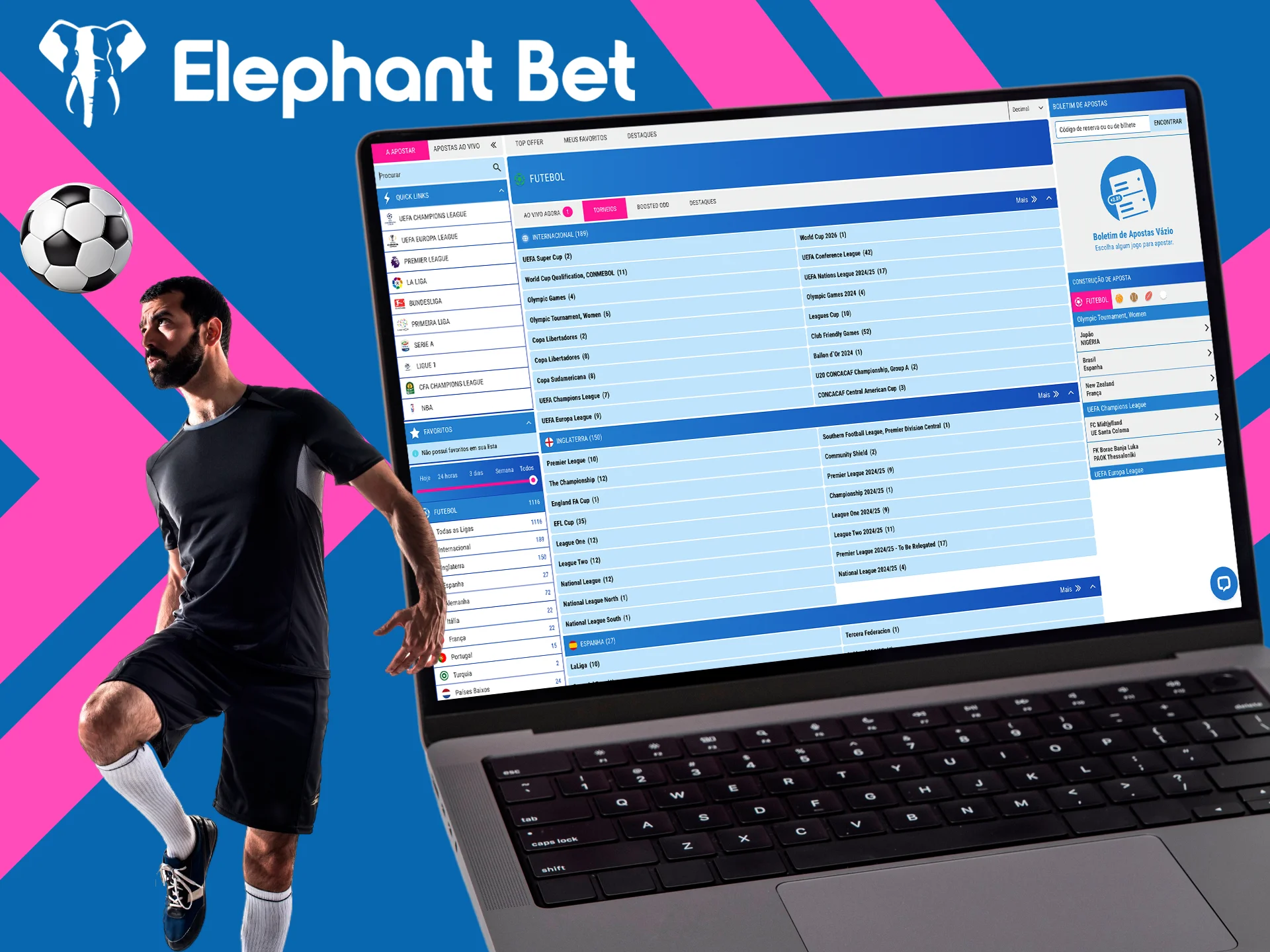 Aposte nos seus times de futebol favoritos na Elephant Bet.